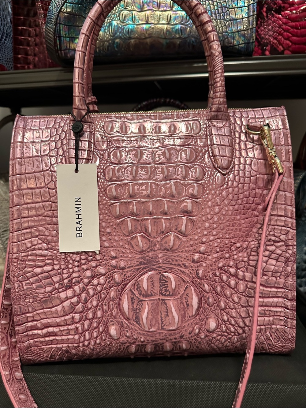 GREAT PRICE Brahmin Mulberry Potion Large Caroline Satchel - Picture 4 of 9